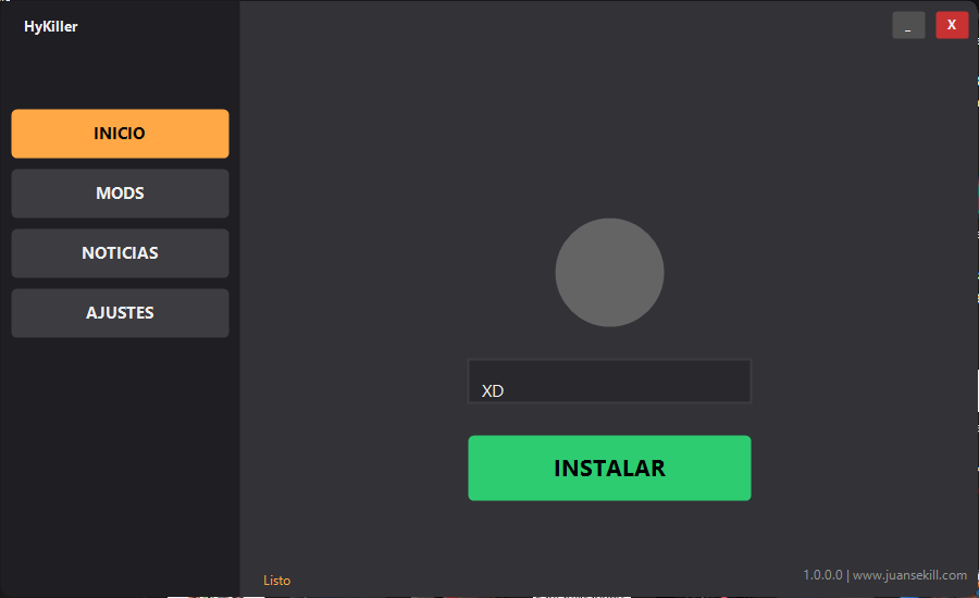 Interfaz de HyKiller Launcher