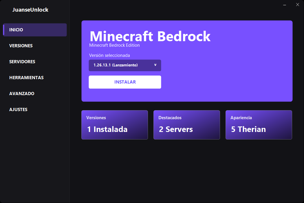 JuanseUnlock Launcher Interface
