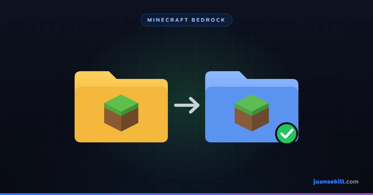Pasta com um mundo do Minecraft e uma seta até a cópia